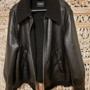 Express Black faux leather jacket